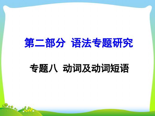 2021年中考英语专题八 动词及动词短语课件