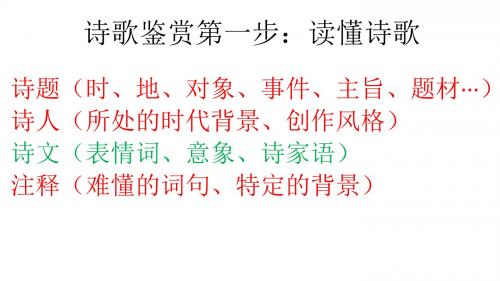诗歌鉴赏一 读懂诗歌