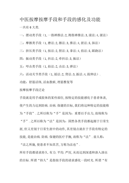 中医推拿按摩手法和手法的作用及功效