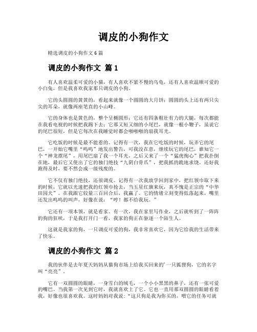 调皮的小狗作文