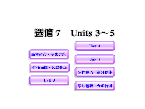 高考英语复习课件课件：Units 3-5(新人教版选修7)