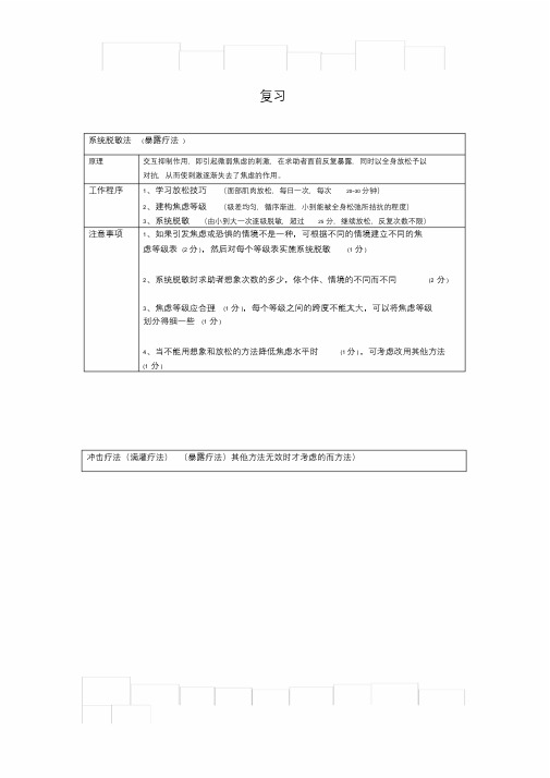 二级心理咨询师技能复习资料