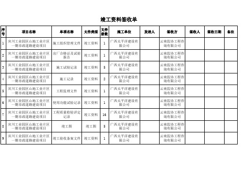 竣工资料签收单