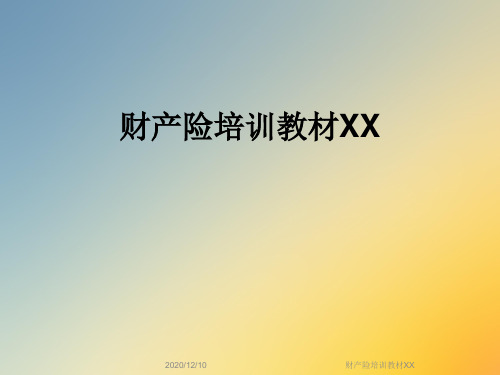 财产险培训教材XX