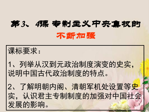 中国古代的中央集权制度PPT课件 岳麓版
