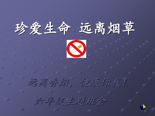 珍爱生命远离烟草主题班会ppt课件