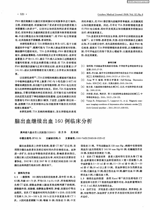 脑出血继续出血160例临床分析