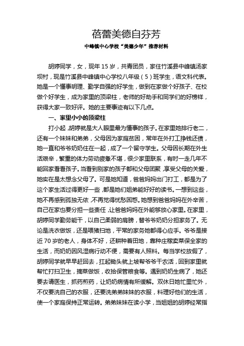 胡婷 蓓蕾美德自芬芳