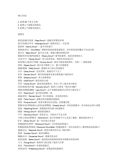 蓝精灵人物名单 v10