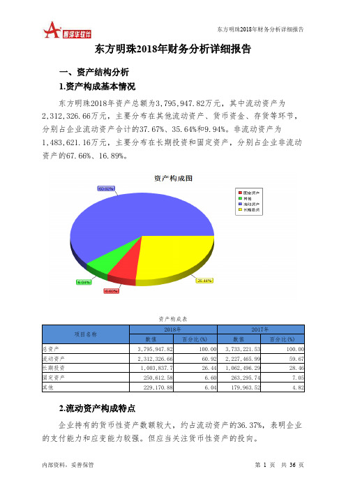 东方明珠2018年财务分析详细报告-智泽华