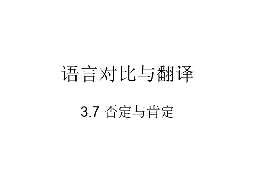 语言对比与翻译-否定与肯定+焦点信息