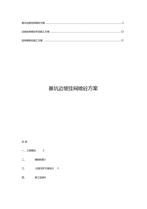 挂网喷射砼施工方案(1)
