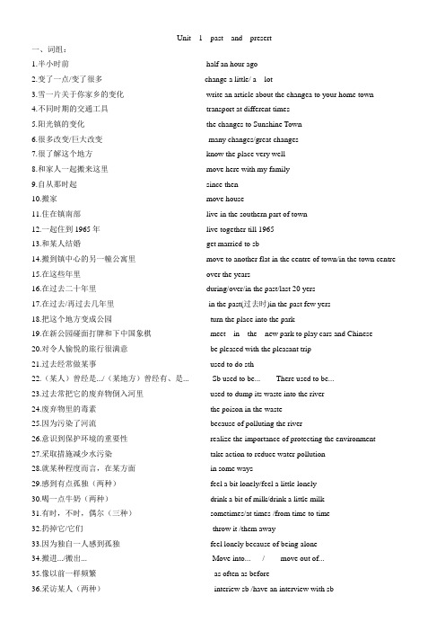 牛津8B词组和句子Unit1+答案