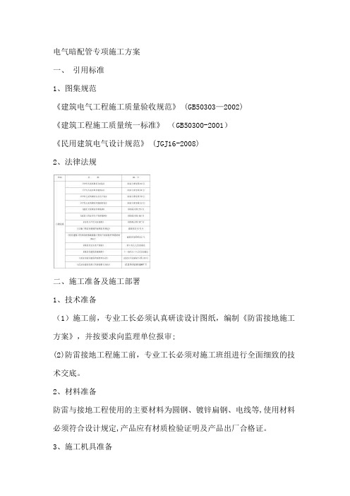 电气暗配管专项施工方案