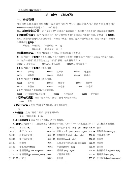K3总帐、报表、固定资产