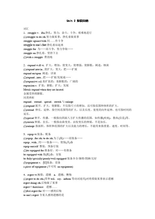 高中英语必修四Unit2知识归纳