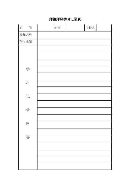 师德师风学习记录