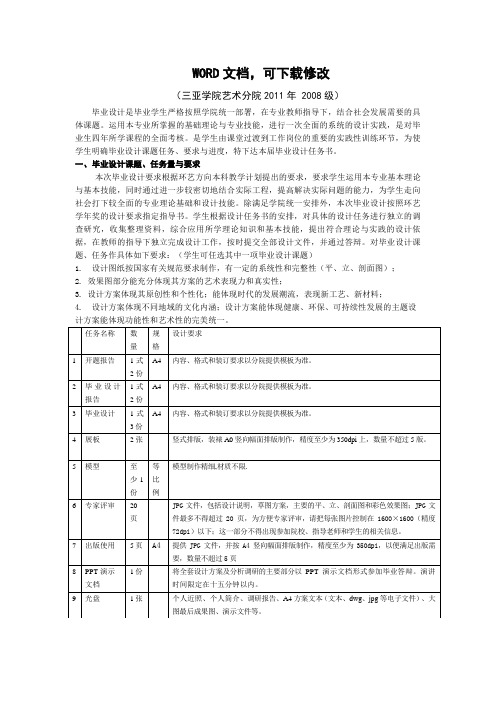 2014级环艺设计毕业设计任务书与指导书