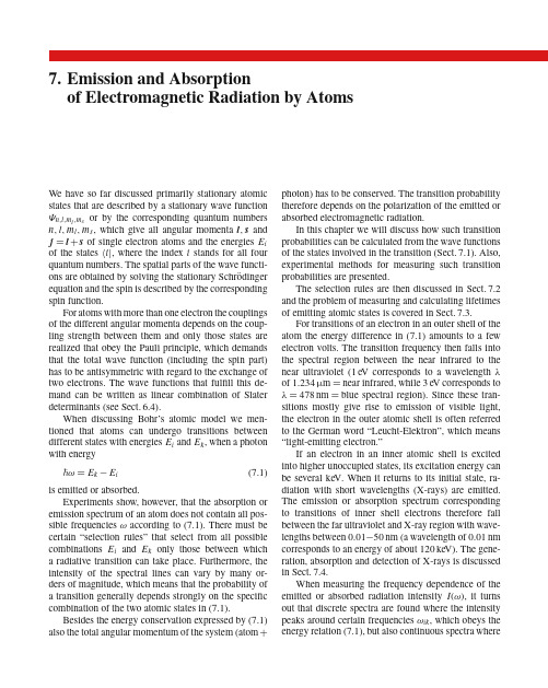 7. Emission and Absorption