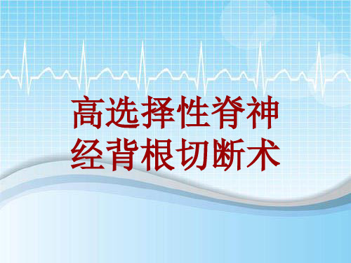 手术讲解模板：高选择性脊神经背根切断术