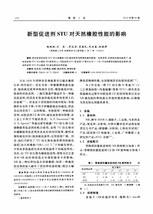新型促进剂STU对天然橡胶性能的影响