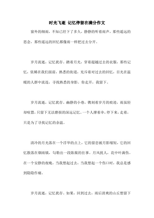 时光飞逝 记忆停留在满分作文