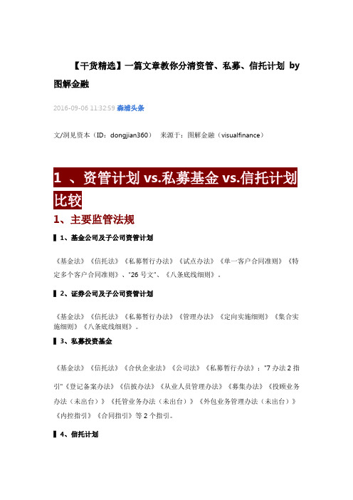 一篇文章教你分清资管、私募、信托计划