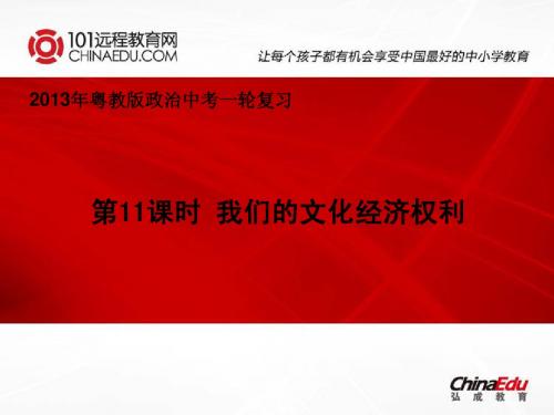 2013年粤教版中考政治一轮复习课件：第11课时 我们的文化经济权利