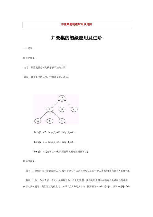 并查集的初级应用及进阶