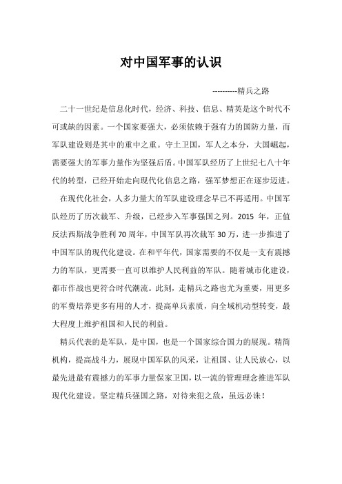 对中国军事的认识(1)