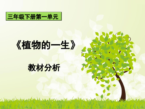 三下科学第1单元《植物的一生》教材分析课件
