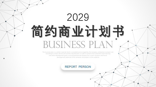 简约简洁商务融资计划书创业融资方案商业计划书PPT