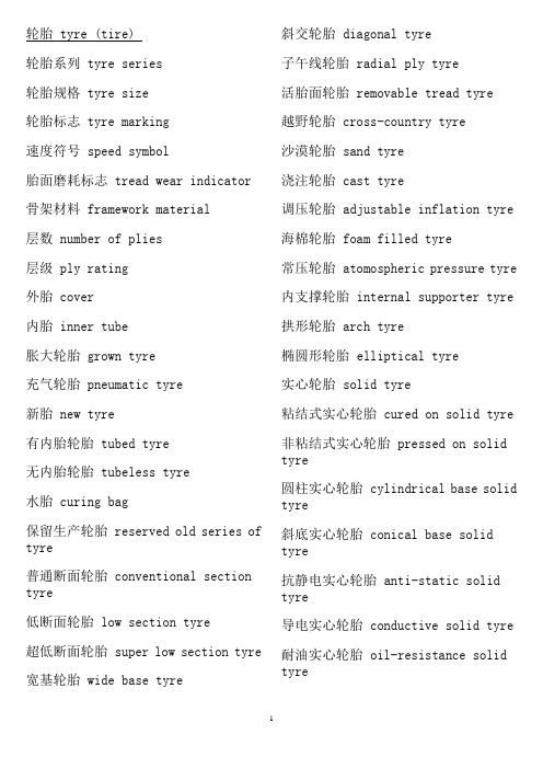 轮胎英文