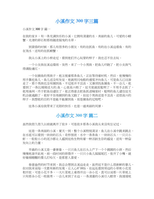  小溪作文300字三篇
