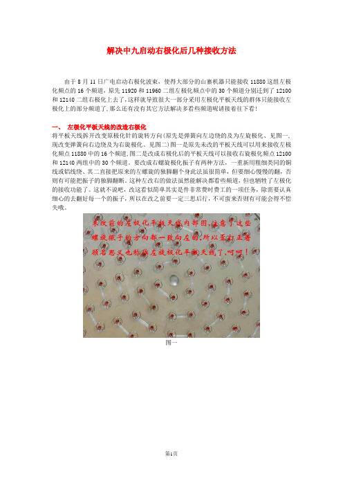 解决中九启动右极化后几种接收方法