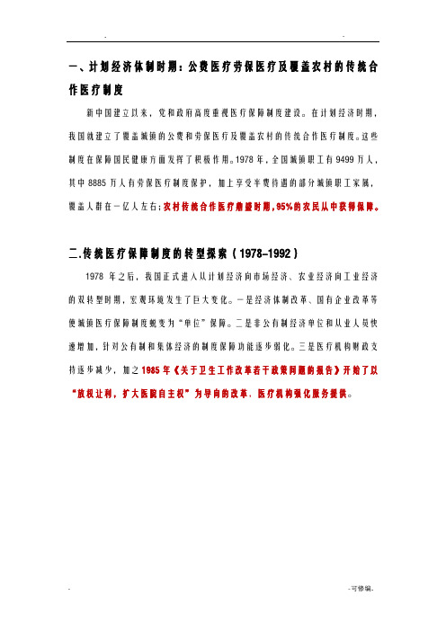 中国医疗保险发展历程