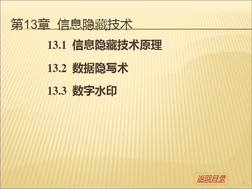 信息安全导论 第13章 信息隐藏技术PPT课件