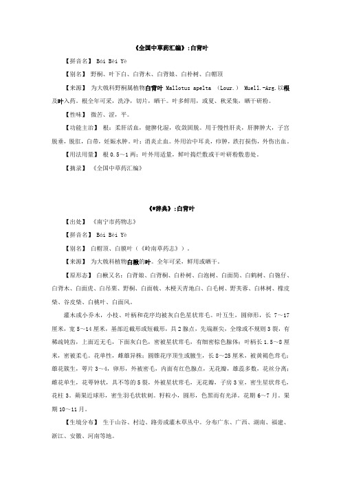 白帽顶(白背叶)