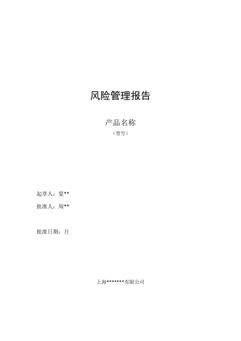 风险分析报告 模板 软件有源
