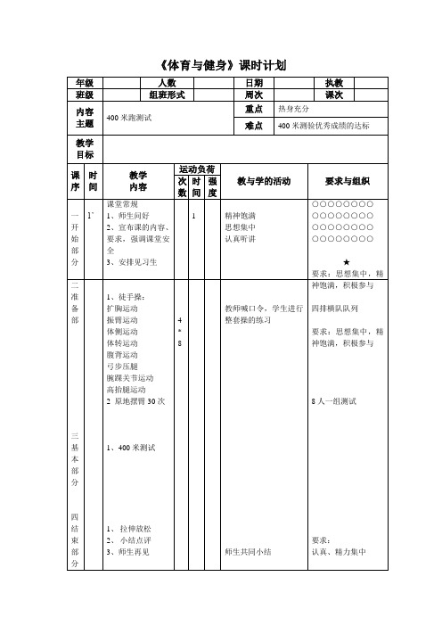 400米跑测试