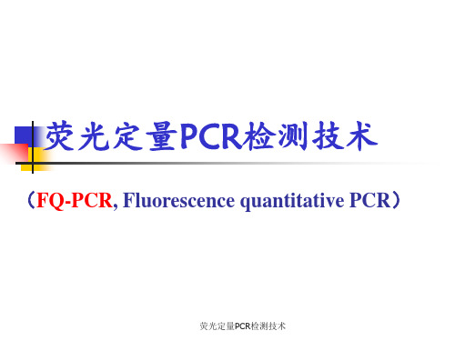 荧光定量PCR检测技术 ppt课件