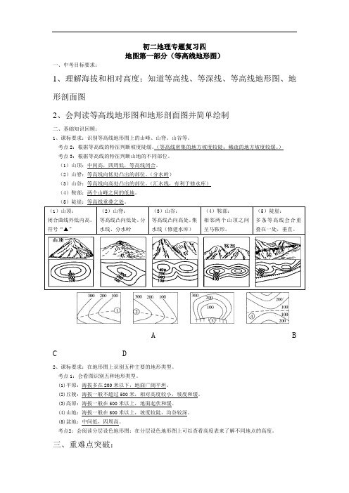 初中地理-等高线地形图 最新