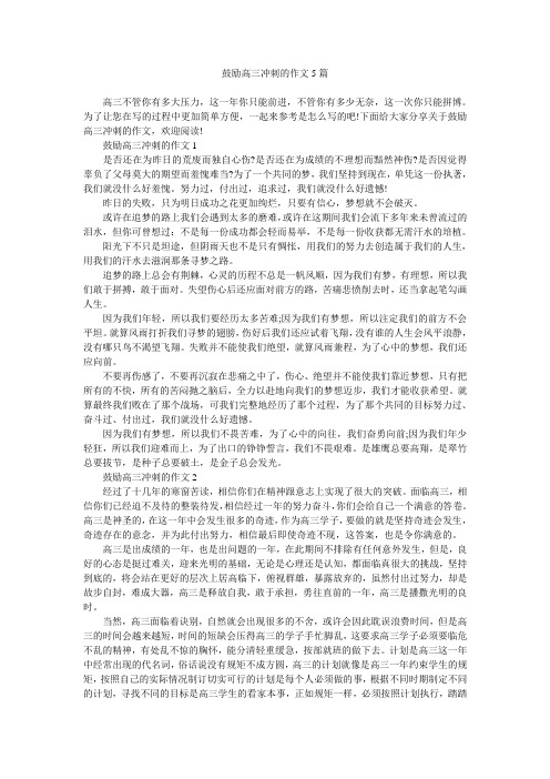 鼓励高三冲刺的作文5篇