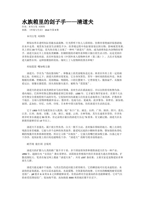 水族箱里的刽子手——清道夫