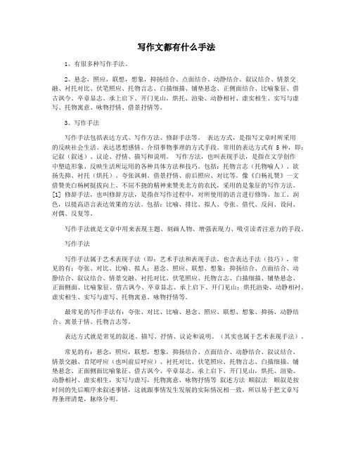 写作文都有什么手法