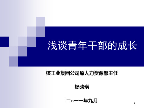 谈谈青年干部的成长