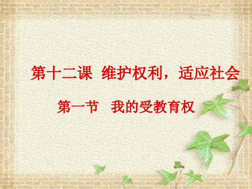 《第十二课 维护权利,适应社会》课件