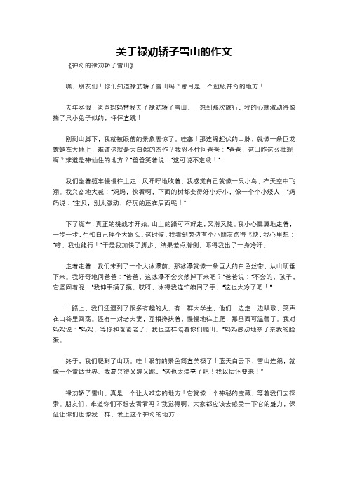 关于禄劝轿子雪山的作文
