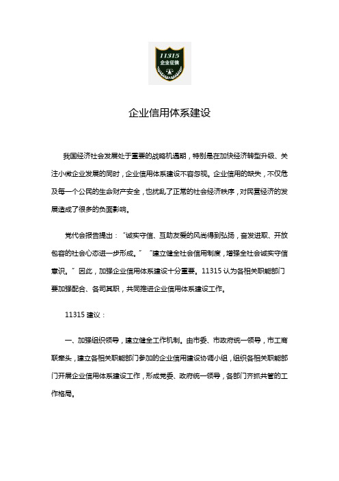 重庆市企业信用体系建设