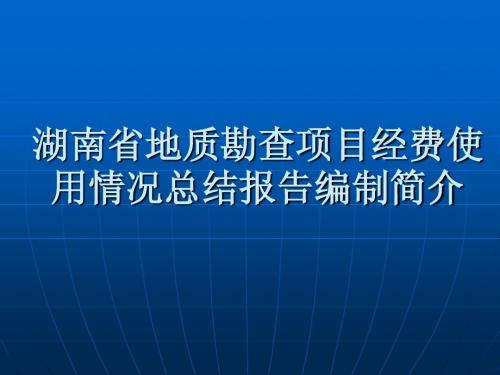 5万地灾调查财务总结报告编写简介